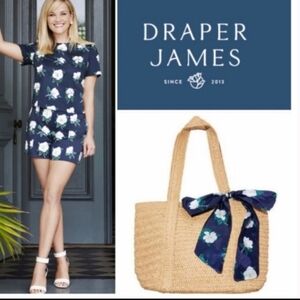 BNIP DRAPER JAMES Straw Bag with Floral Scarf